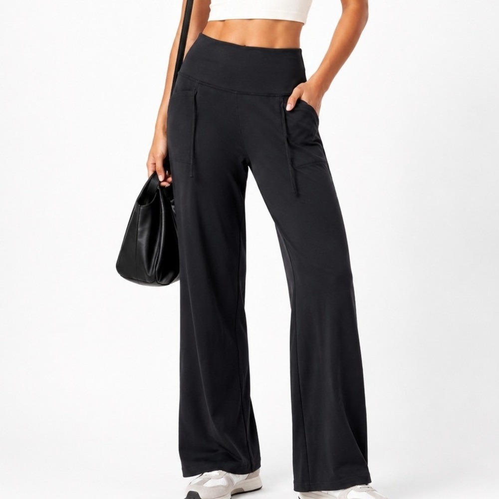 GAP Women's Black Wide-Leg Active Leggings